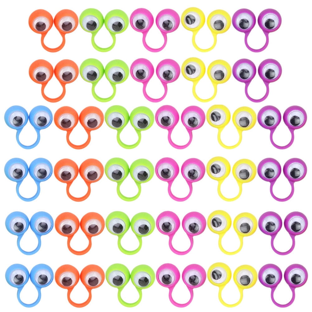 36pcs Eyeball Ring Eye Ring Toys Interesting Plastic Eye Finger Puppets ...