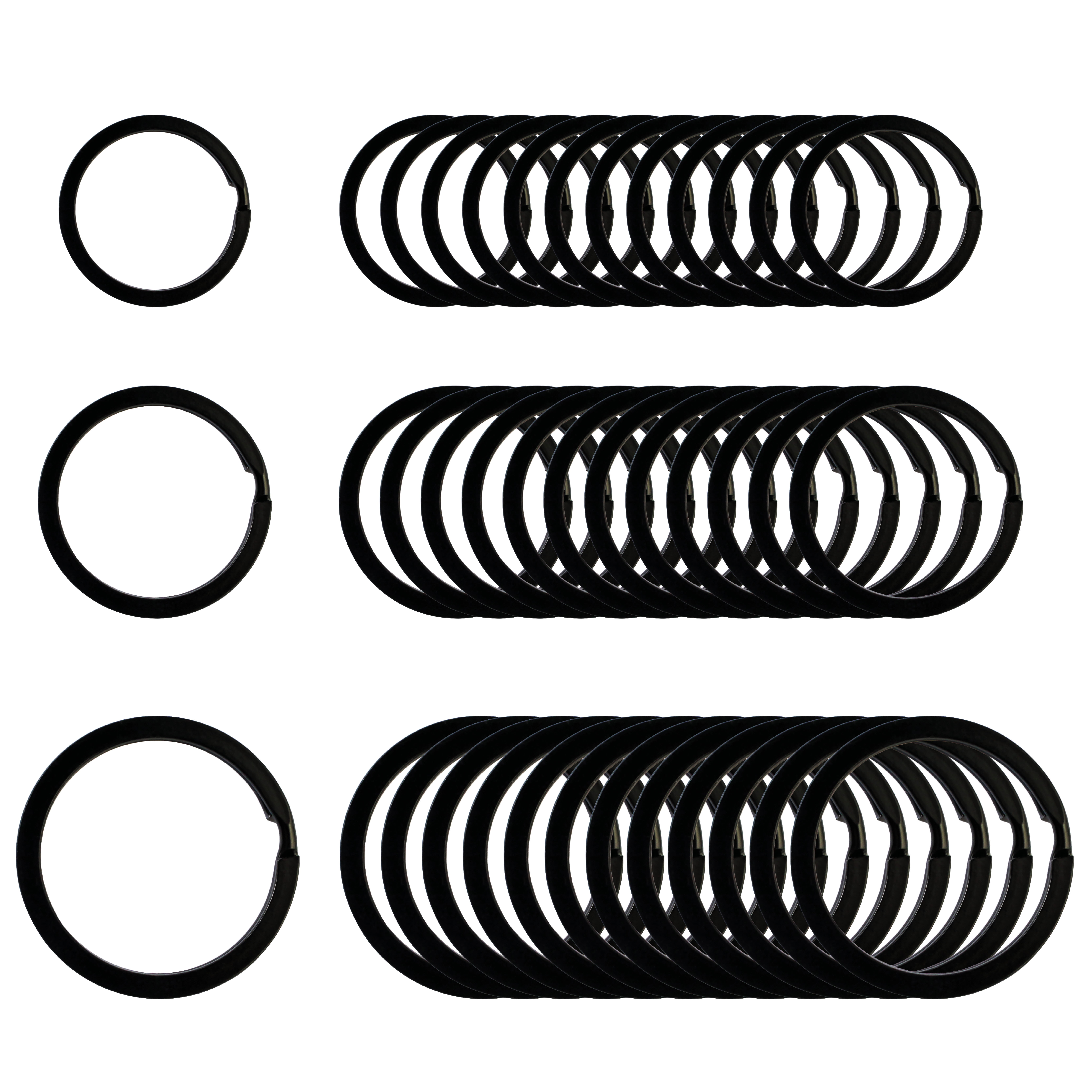AWTOK 32mm Black Split Key Ring, Black Flat Key Ring, Black Split Ring,  Black O Ring for Car Keys, for Home Key (12pcs)