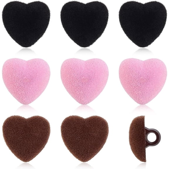 36pcs Flocking Safety Noses Buttons Pink Heart Noses Black Brown Animal Craft Nose Velvet Heart Sewing Crafting Nose Buttons