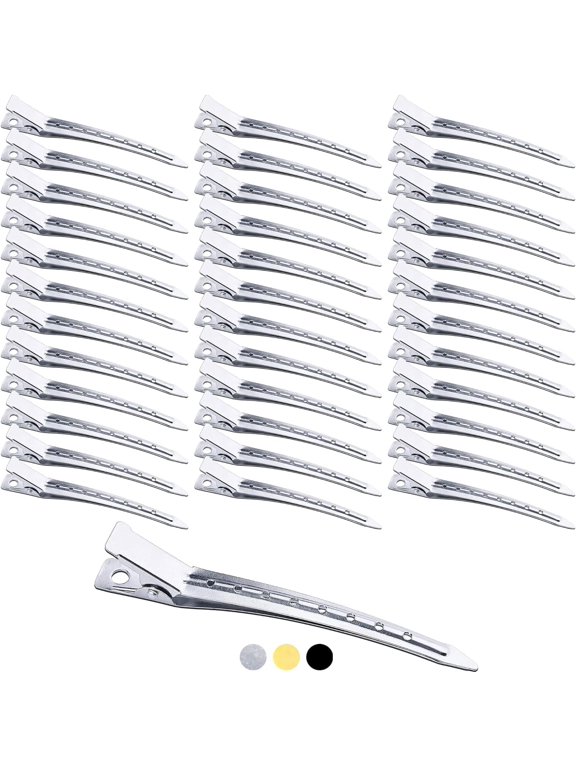 36pcs Hair Clips For Styling 3.5 Inch Silver Sectioning Hair Clips Metal Pin Curl Clips Long Hair Roller Clips Duckbill Hairdressing Clips Alligator Curl Clips For Women Girls Salon
