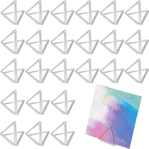 36pcs Mini Place Card Holders Cute Table Card Holders Triangle Shape Wedding Table Number Holders Platinum Photo Holder Pictures Stand Clips