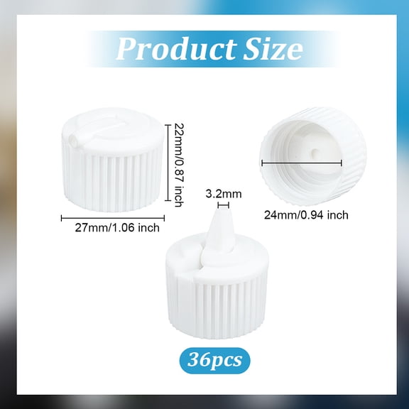 36pcs Plastic Bottle Caps Cosmetics Lotion Bottle Caps Column White 27x22mm