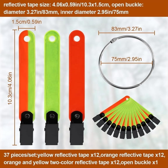 36pcs Reflective Trail Markers, High Visibility Trail Markers with Open Buckle Reflective Trail Marker