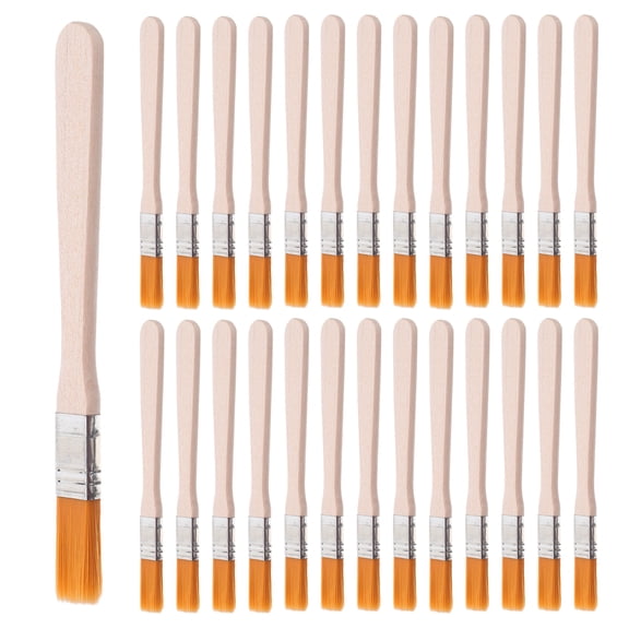 DEEPCRAFF 36Pcs Flat Brush Set with Wood Handle Nylon Bristles for Furniture Fence Ceiling Painting