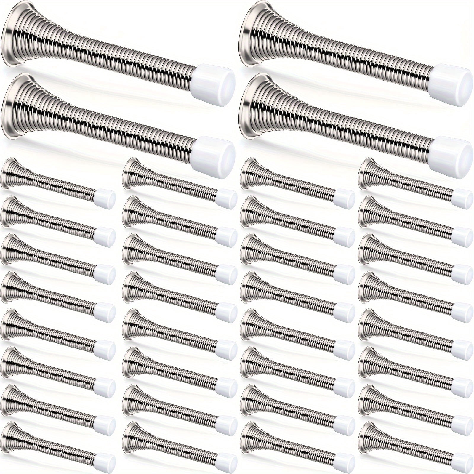 36 Pcs Spring Door Stoppers, Wall Mounted Metal Stops with Cushion Pad, Rustproof Nickel Plated Protector for Home Office,Wall Protection
