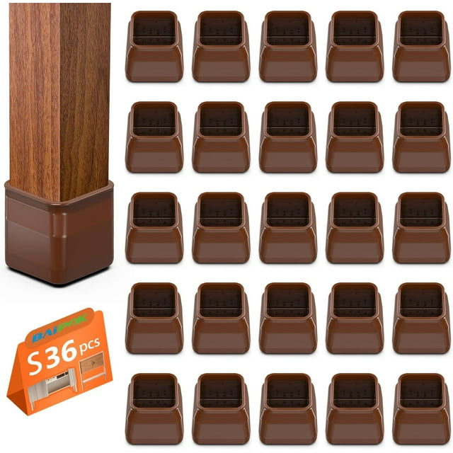 36pcs Square Chair Leg Floor Protectors, Furniture Pads for Hardwood