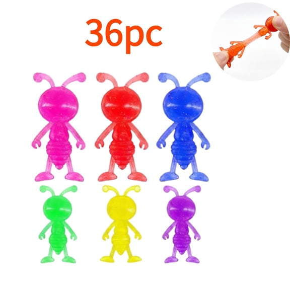 36pcs Sticky Ant Toys School Classroom Exchange Party Favors Teens Goodie Bag Stuffers Finger Bulk Toys Lizard Toys Sticky Treasure Box Prize Pinata Fillers Birthday Party Supplies Treat Adults