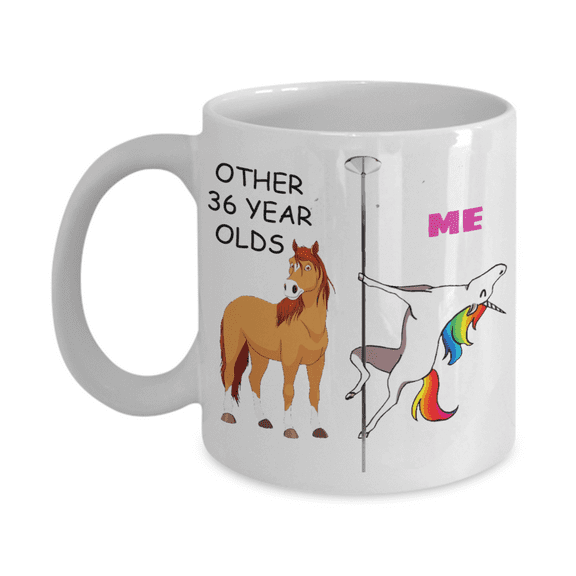 36th Birthday Gift for Women - Other 36 Year Olds Me Unicorn Coffee Mug - Funny White Porcelain Coffee 11 oz