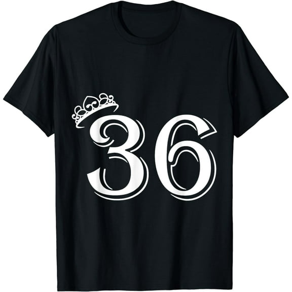 36th Birthday Women Men Vintage Number 36 With Crown T-Shirt