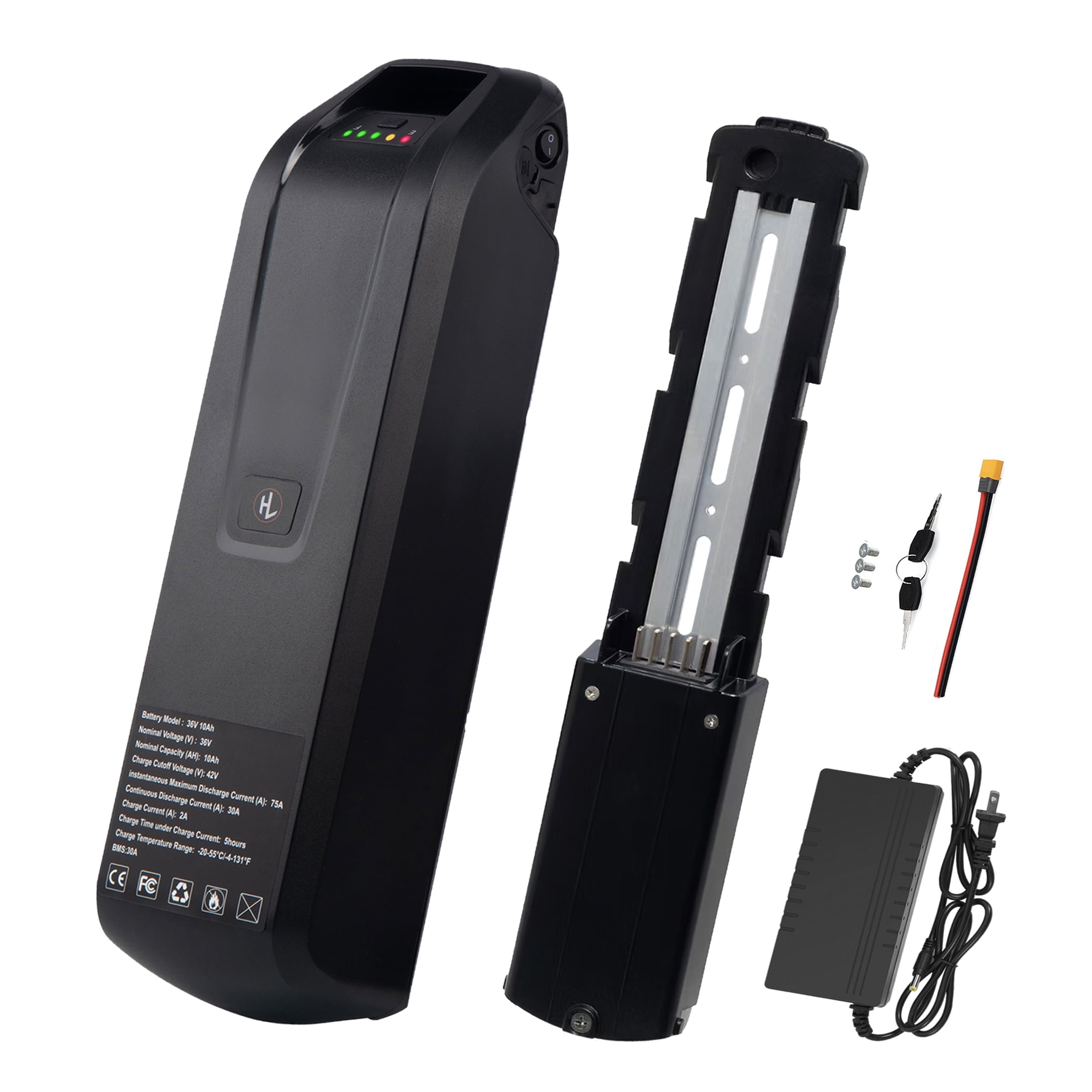 36v 10ah Ebike Battery Pack 5 Prong Bicycles Battery 2A Charger 36v Lithium Battery 0-750W