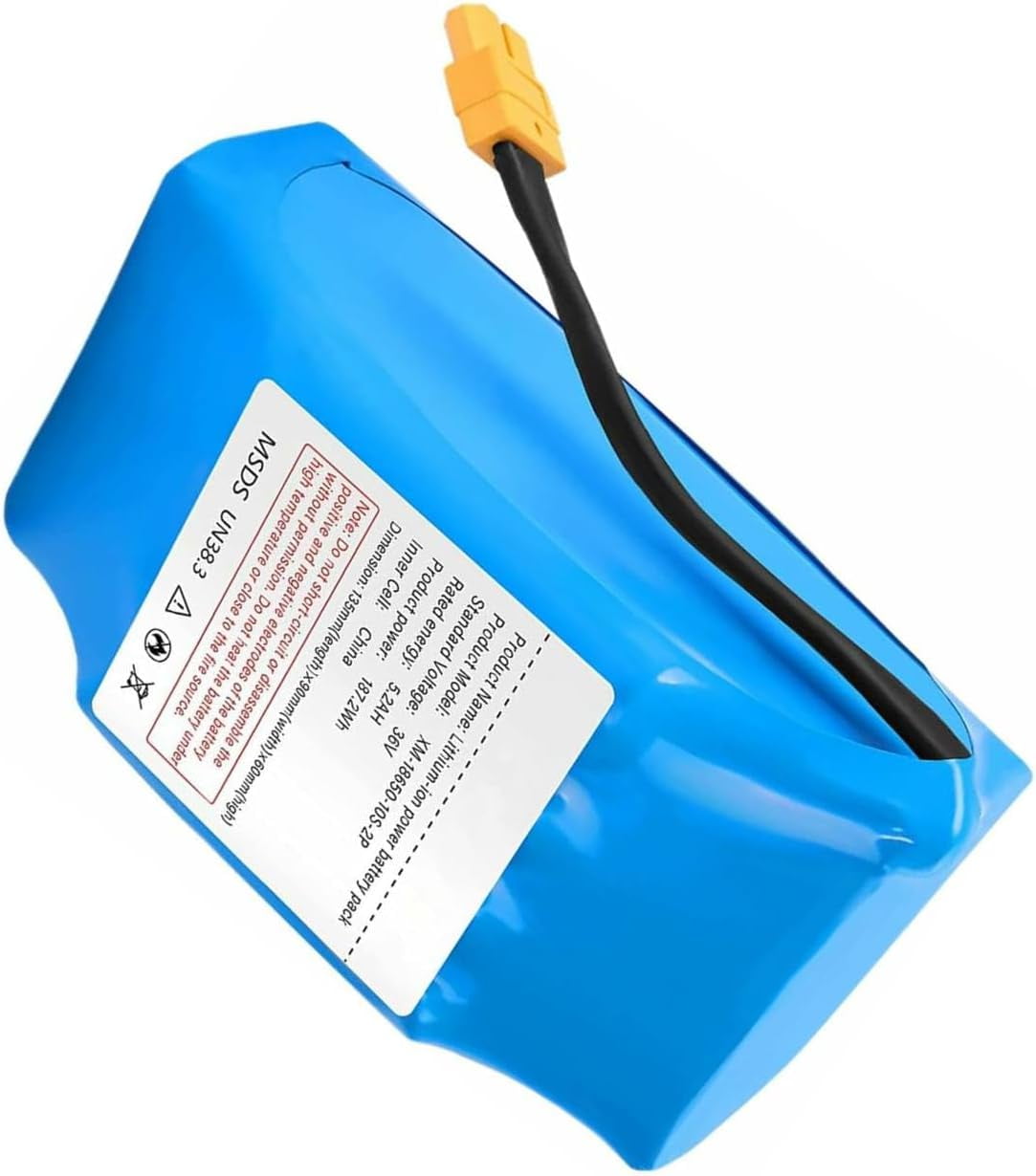 36v Lithium Battery 36 Volt HoverBoard Battery 5.2ah Battery with XT60 Plug Configuration 10S2P.
