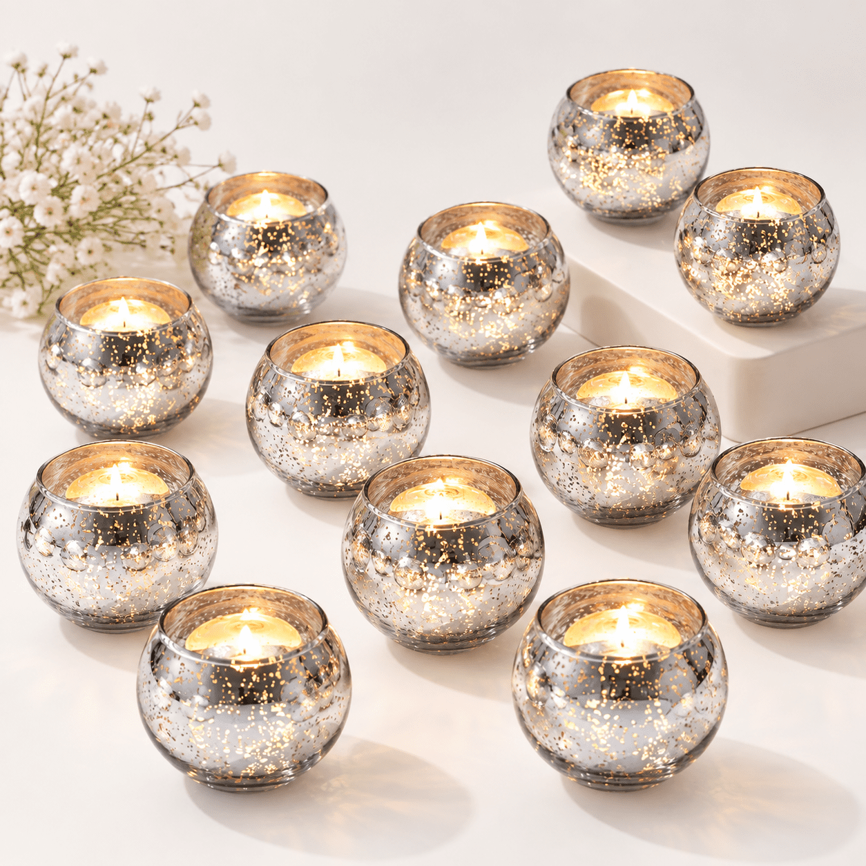 Table Light Man 36votive Candle Holders - Elegant Mercury Gltea Light Holder Set For ...