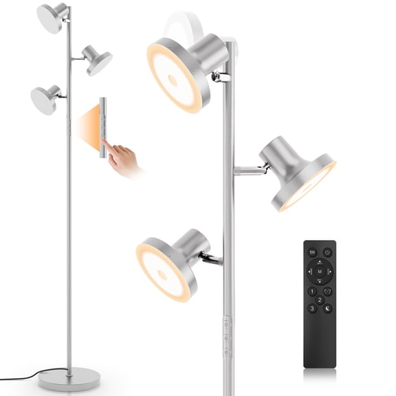 36w Led Tree Floor Lamp Modern Dimmable Standing With Remote & Touch Control 4 Color Temperatures 3 Rotatable Light Lamps For Living Room Bedroom Office