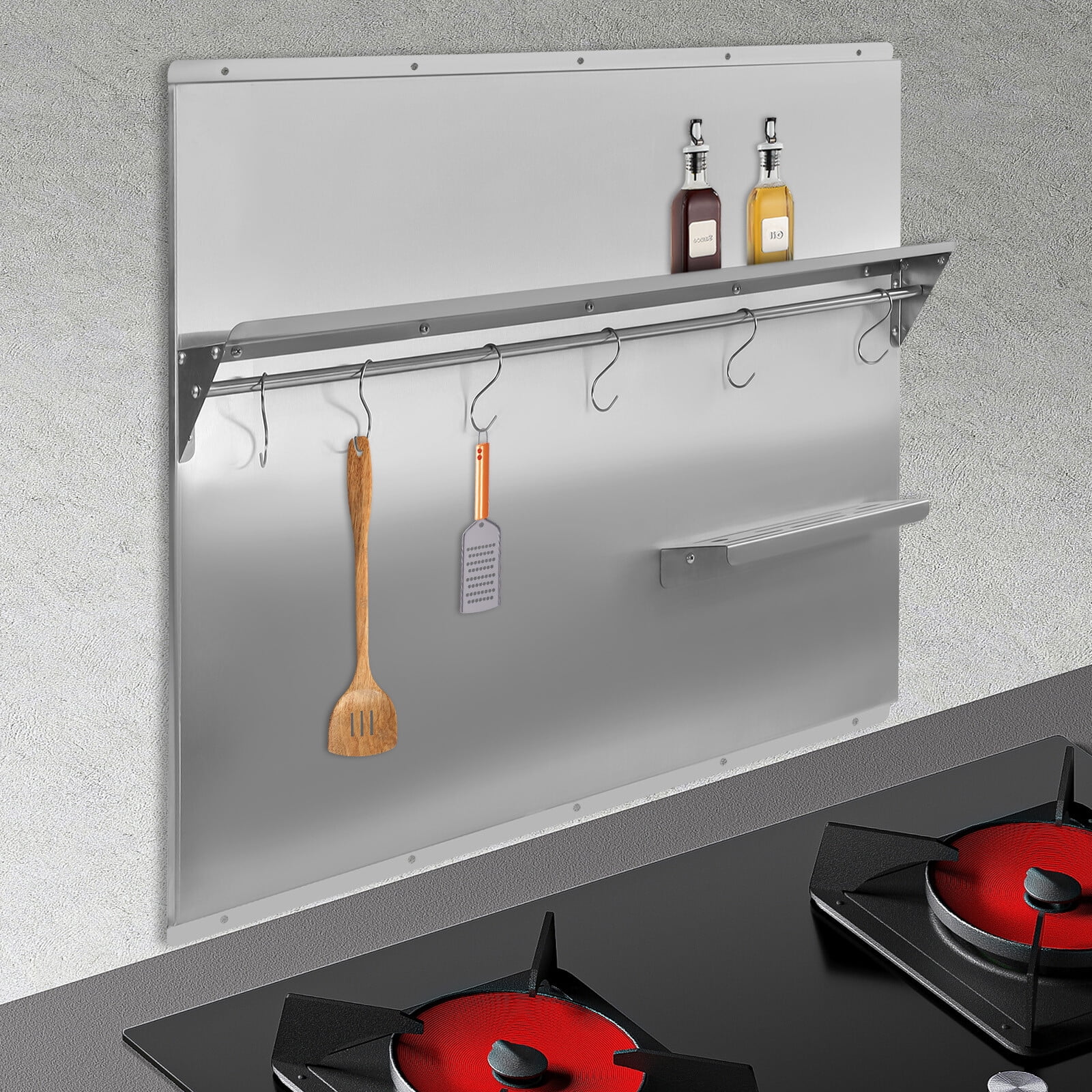 36x 29.5 Inch Range Backsplash Kichen Range Hood Wall Shield Stainless Steel NEW