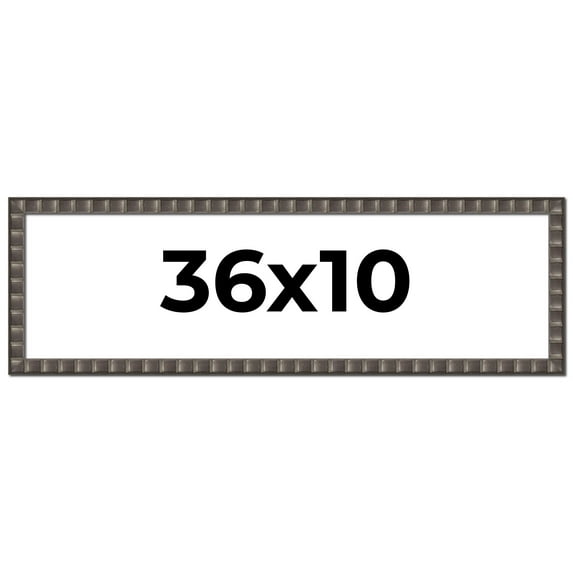 36x10 Frame Black Brown Chestnut Mosaic Solid Wood Picture Frame | 1.125 Inch Moulding Width |