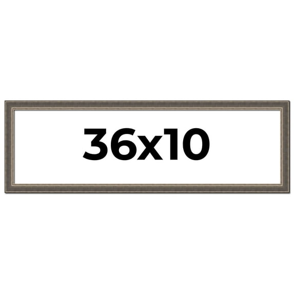 36x10 Frame Silver Real Wood Picture Frame Width 1.25 Inches | Interior Frame Depth 0.5 Inches |
