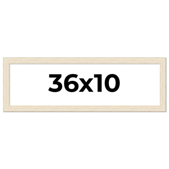 36x10 Frame White Real Wood Picture Frame Width 1.5 inches | Interior Frame Depth 0.5 inches | Barn