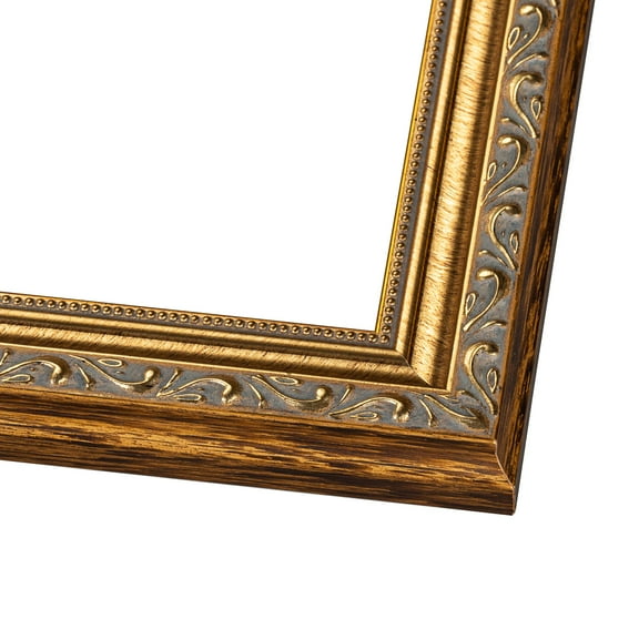 36x12 Antique Gold Bronze Wood Picture Frame - UV Acrylic, Foam Board Backing, Hanging Hardware