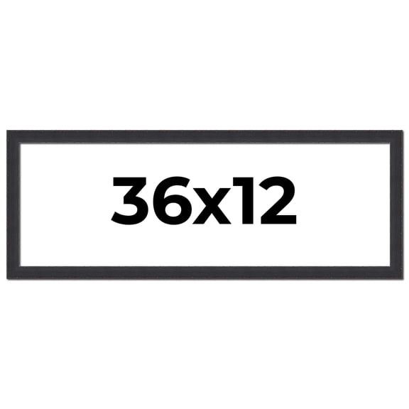 36x12 Frame Black Real Wood Picture Frame Width 1.25 Inches | Interior Frame Depth 0.5 Inches |