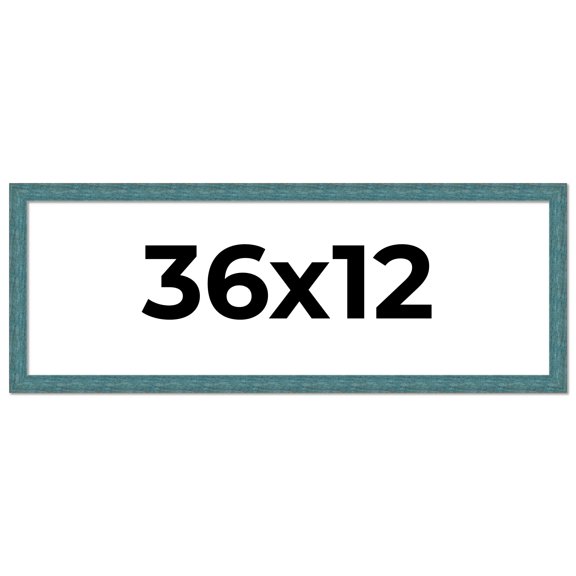 36x12 Frame Blue Rustic Barnwood Solid Wood Picture Frame Width 1.25 Inches | Interior Depth 0.5