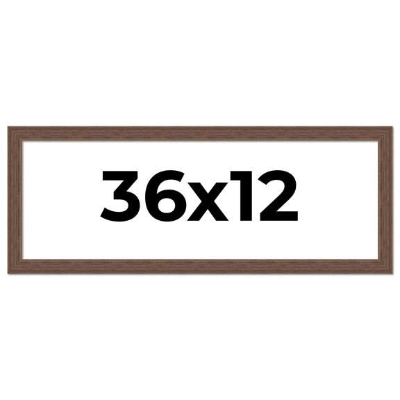 36x12 Frame Brown Distressed Barnwood Picture Frame | Rustic Farmhouse Photo Frame Includes UV