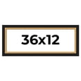 thumbnail image 1 of 36x12 Frame Gold Real Wood Picture Frame Width 2.25 Inches | Interior Frame Depth 0.5 Inches |, 1 of 8