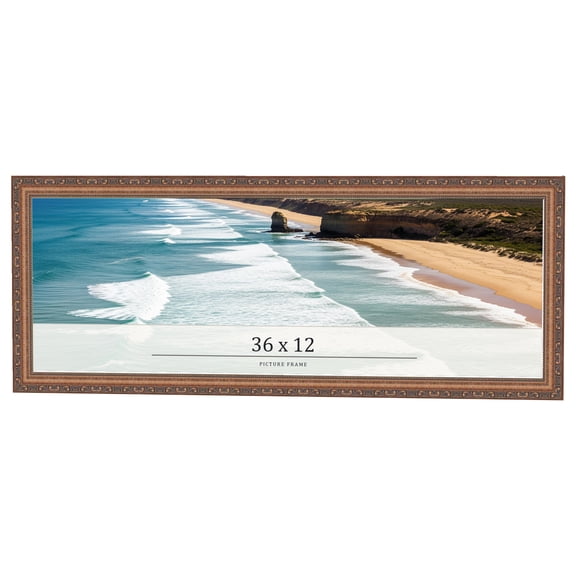36x12 Frame Gold Solid Wood Picture Frame Width 1.25 Inches | Interior Frame Depth 0.375 Inches |