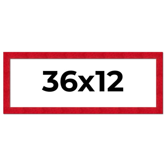 36x12 Frame Red Burl Solid Wood Picture Frame Width 1.75 Inches | Interior Frame Depth 0.5 Inches |