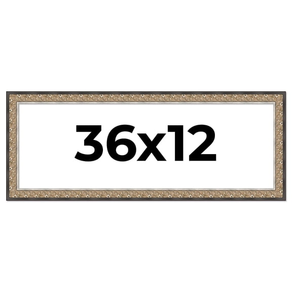 36x12 Frame Silver Real Wood Picture Frame Width 1.75 Inches | Interior Frame Depth 0.5 Inches |