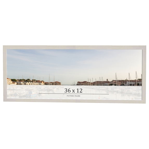 36x12 Frame White Wheat Solid Wood Picture Frame | Moulding Width 0.75 Inches | Interior Depth 0.5