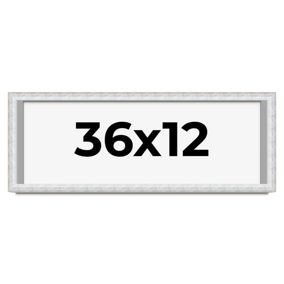 36x12 Shadow Box Frame Silver | 1.625 Inches Deep Real Wood Contemporary Shadowbox Display Frame |