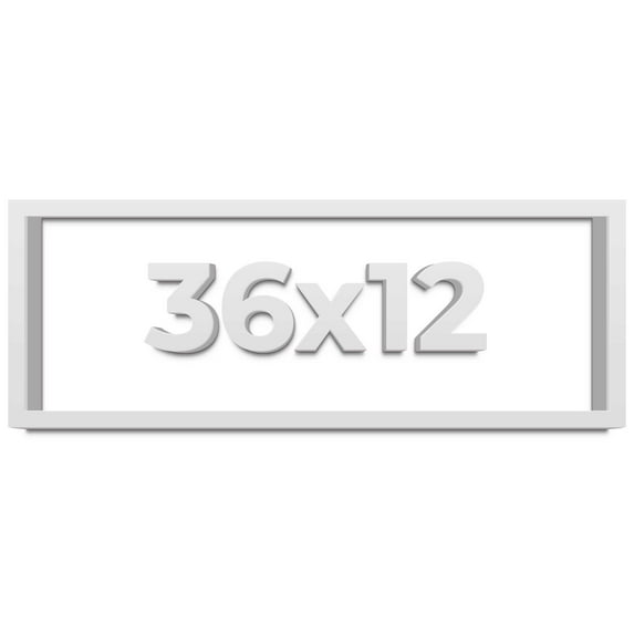 36x12 Shadow Box High Gloss White Display Frame | 1.625 Inches Deep | 1 Inch Moulding Width | Solid
