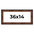 thumbnail image 1 of 36x14 Frame Brown Walnut Gold Ornate Trim Solid Wood Plein Air Picture Frame | 3 Inch Moulding, 1 of 8