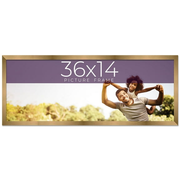 36x14 Frame Gold Bronze Solid Wood Picture Frame Width 0.75 Inches | Interior Frame Depth 0.5