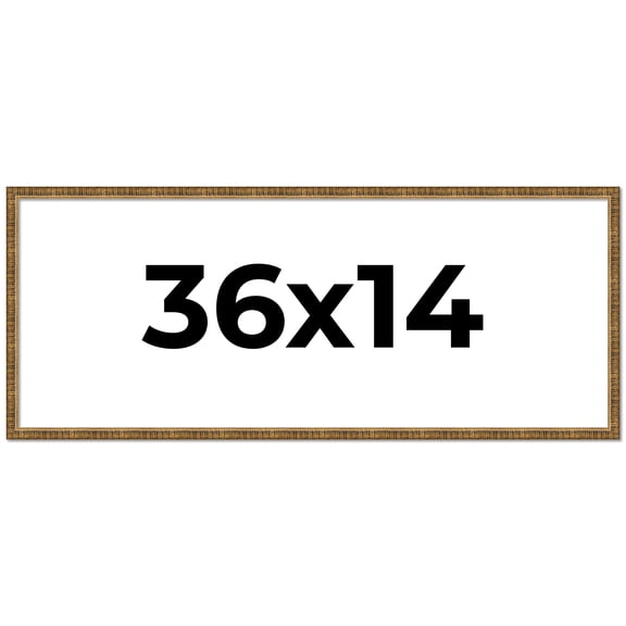 36x14 Frame Gold Picture Frame - Complete Modern Photo Frame Includes UV Acrylic Shatter Guard