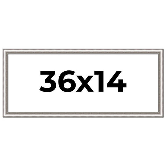 36x14 Frame Silver Real Wood Picture Frame Width 1.25 Inches | Interior Frame Depth 0.5 Inches |