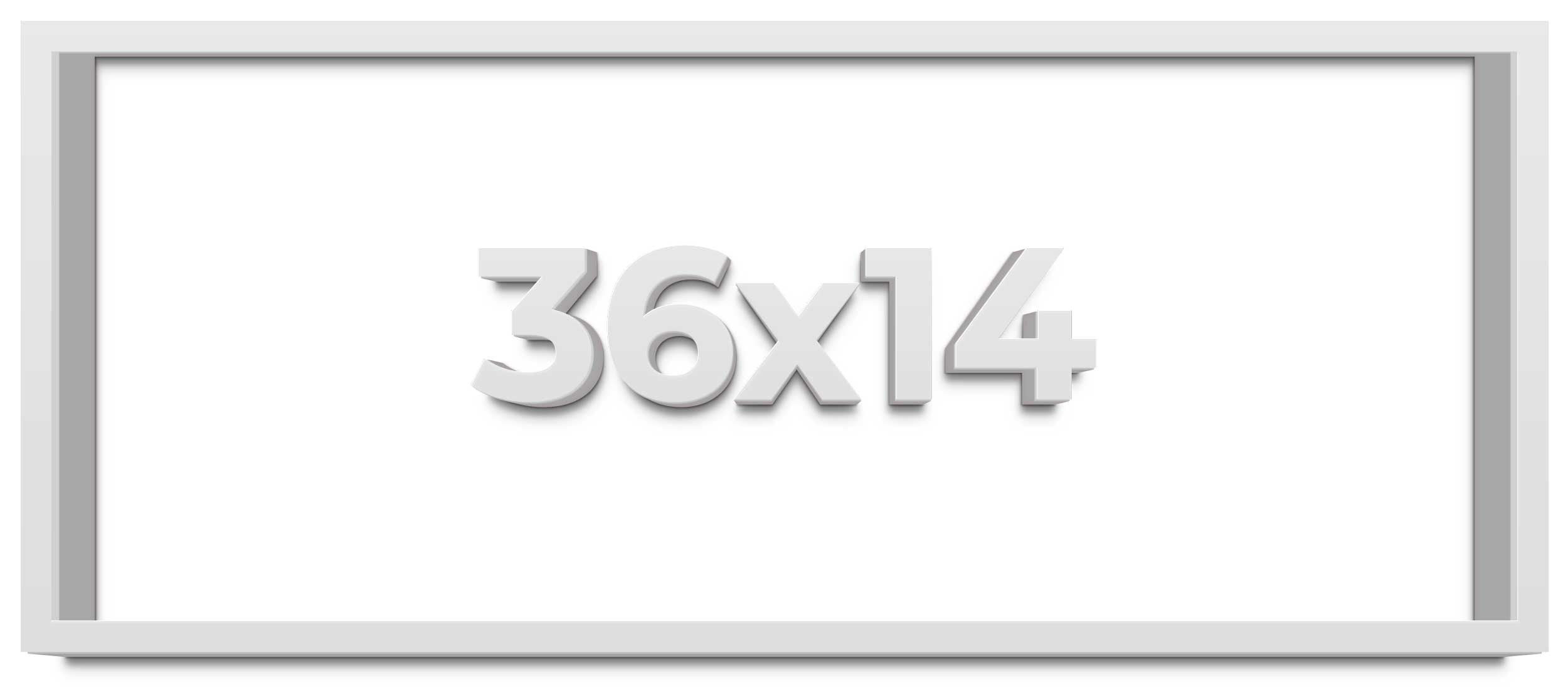 36x14 Shadow Box Frame White | 2 Inches Deep Real Wood Contemporary ...