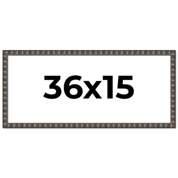 36x15 Frame Black Brown Chestnut Mosaic Solid Wood Picture Frame | 1.125 Inch Moulding Width |