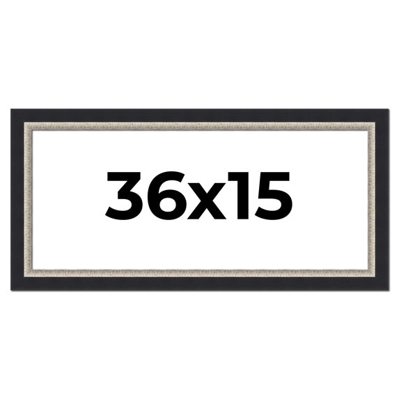 36x15 Frame Black Real Wood Picture Frame Width 2.25 Inches | Interior Frame Depth 0.5 Inches |
