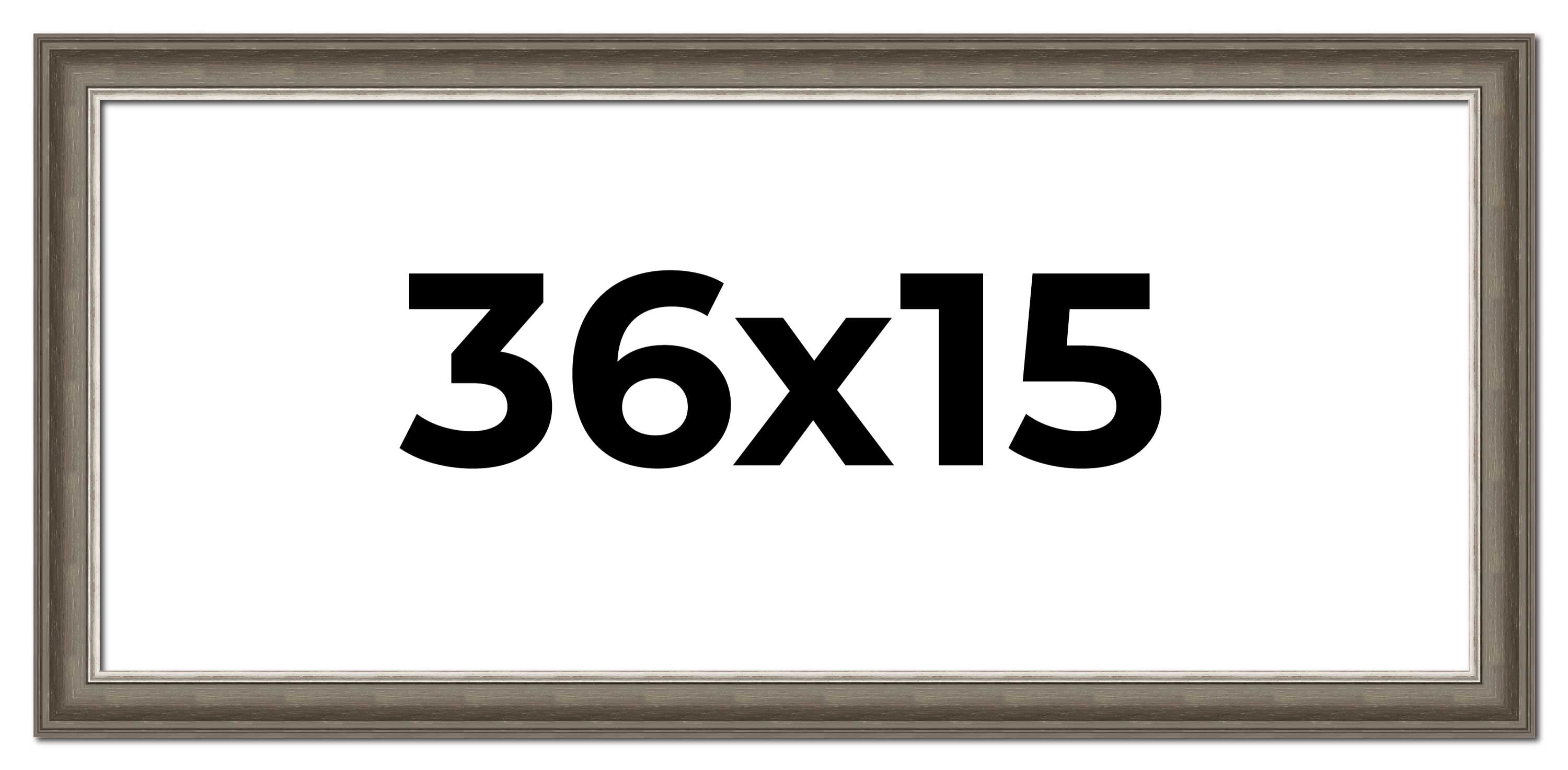36x15 Frame Brown Solid Wood Picture Frame | 1.75 Inch Moulding Width ...
