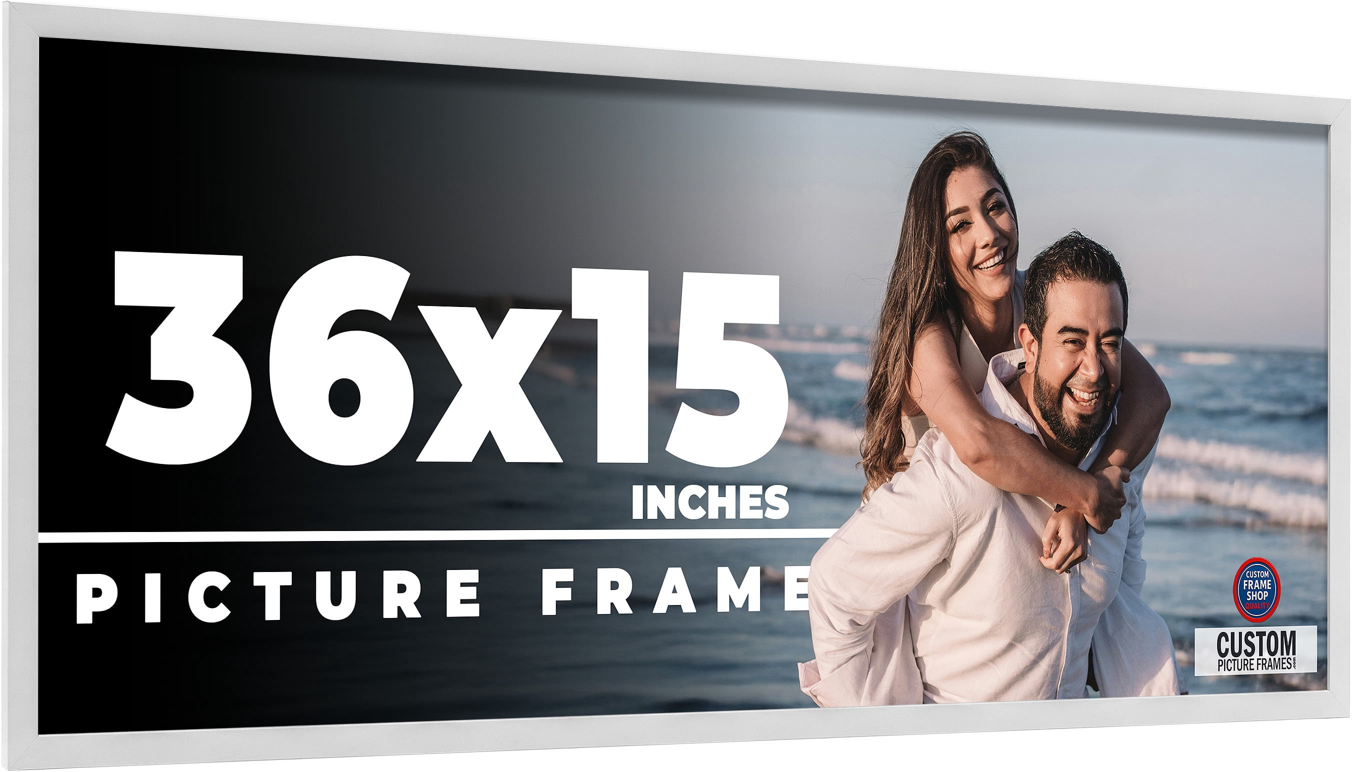 36x15 Frame White Real Wood Picture Frame Width 0.75 inches | Interior ...