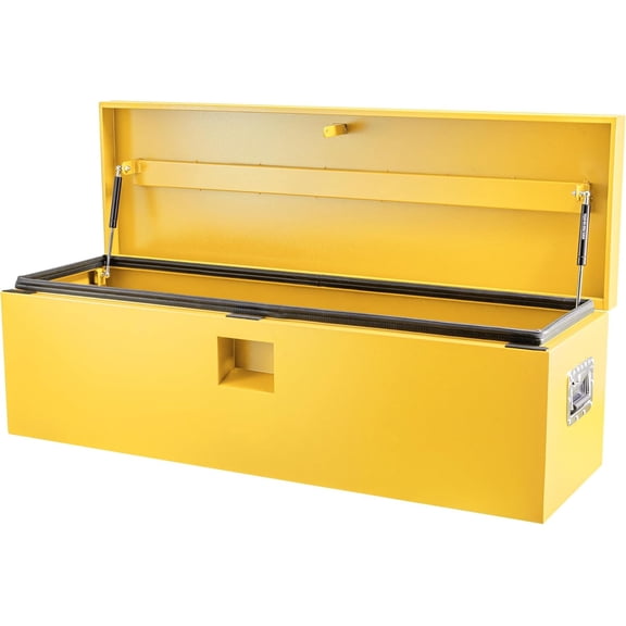 36x15x15 Steel Truck Tool Box Lockable Dual Gas-Shock Lids Weatherproof for Pickup Trailer RV Yellow