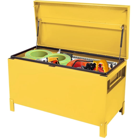 36x15x19 In Aluminum Truck Bed Tool Box Waterproof Storage Chest with Side Handles for Pickup RV Trailer Yellow