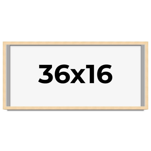 36x16 Frame Beige Real Wood Picture Frame Width 0.75 inches | Interior Frame Depth 0.5 inches |