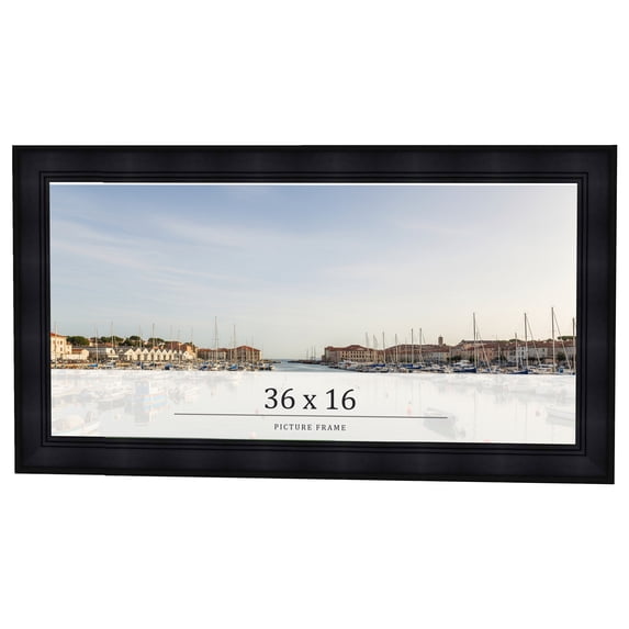 36x16 Frame Black Passaggi Solid Wood Picture Frame Width 1.5 Inches | Interior Depth 0.5 Inches |