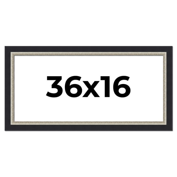 36x16 Frame Black Real Wood Picture Frame Width 2.25 Inches | Interior Frame Depth 0.5 Inches |