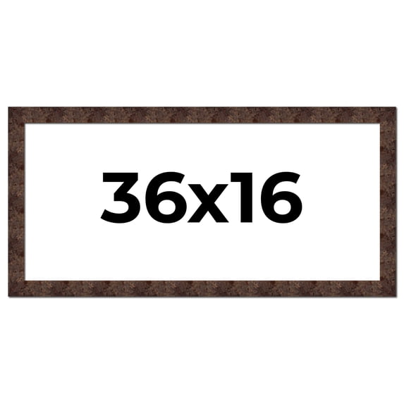 36x16 Frame Brown Burl Real Wood Picture Frame Width 1.625 Inches | Interior Frame Depth 0.5 Inches
