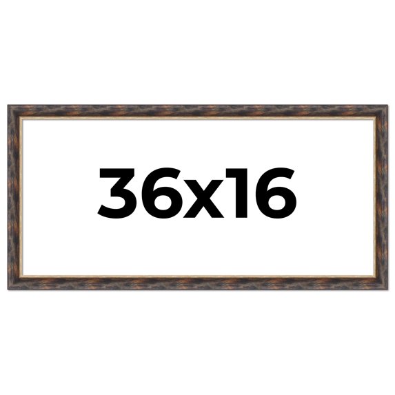 36x16 Frame Gold Real Wood Picture Frame Width 1.5 inches | Interior Frame Depth 0.5 inches |