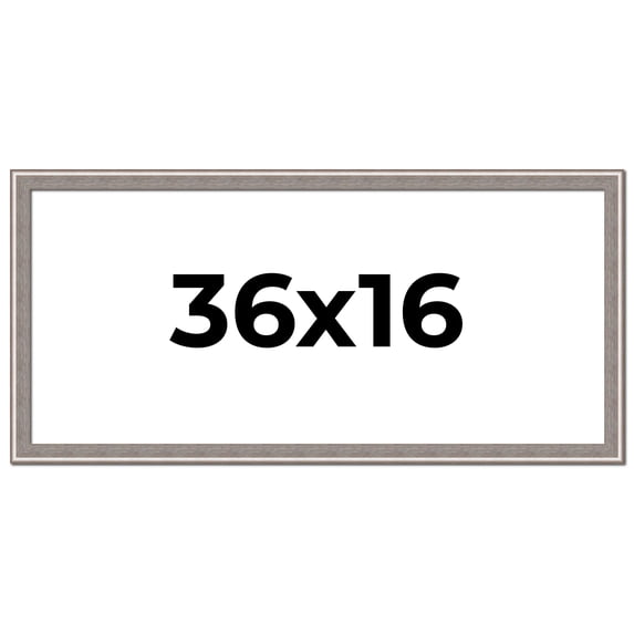 36x16 Frame Grey Real Wood Picture Frame Width 1.25 inches | Interior Frame Depth 0.5 inches | Hans