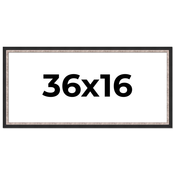 36x16 Frame Silver Real Wood Picture Frame Width 1.25 Inches | Interior Frame Depth 0.75 Inches |